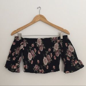 Target floral smocked crop top